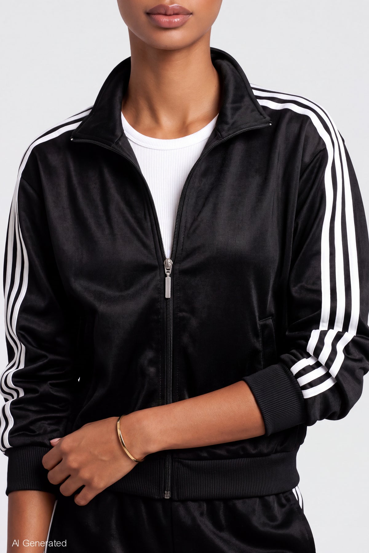 Alt View 4. Fleece Track Jacket - Black