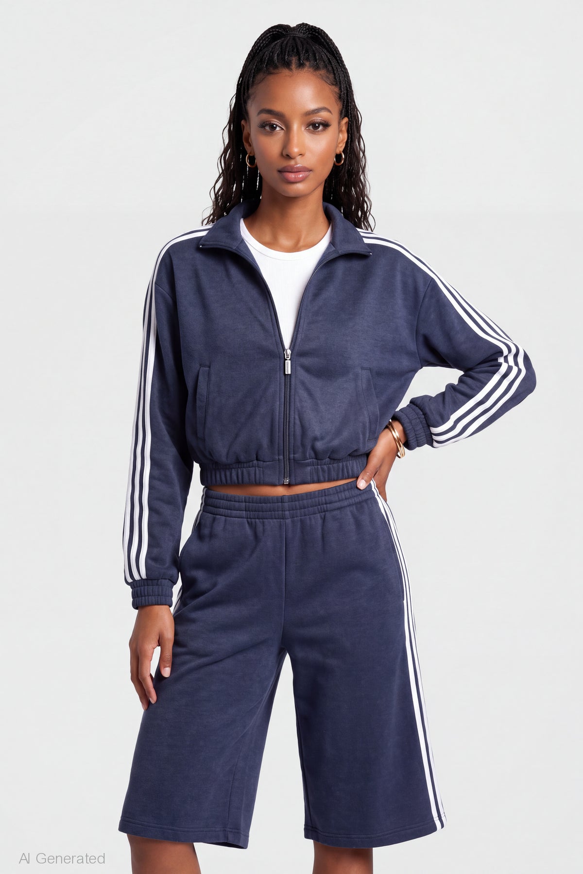 Fleece Track Jacket - Navy