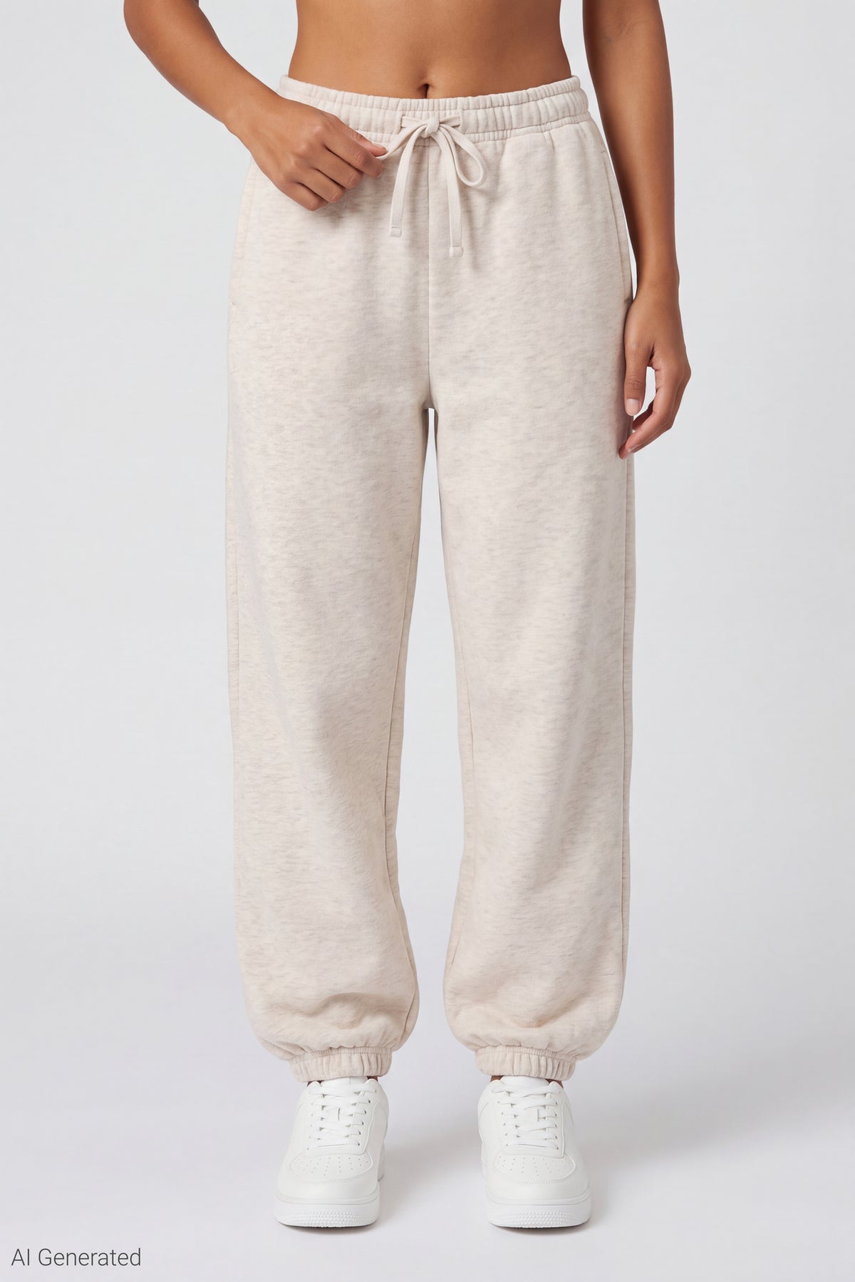 Alt View 2. Fleece Boyfriend Jogger - Oatmeal