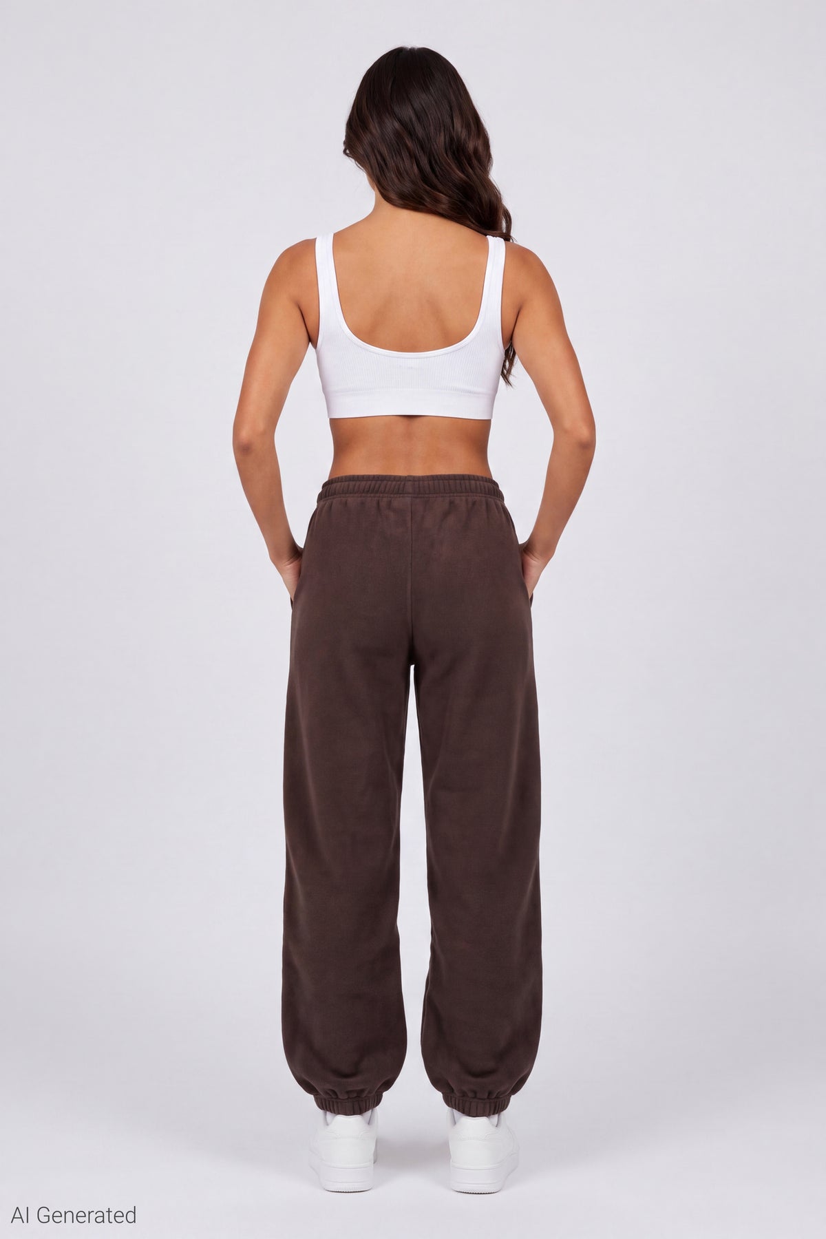 Alt View 3. Fleece Boyfriend Jogger - Brown