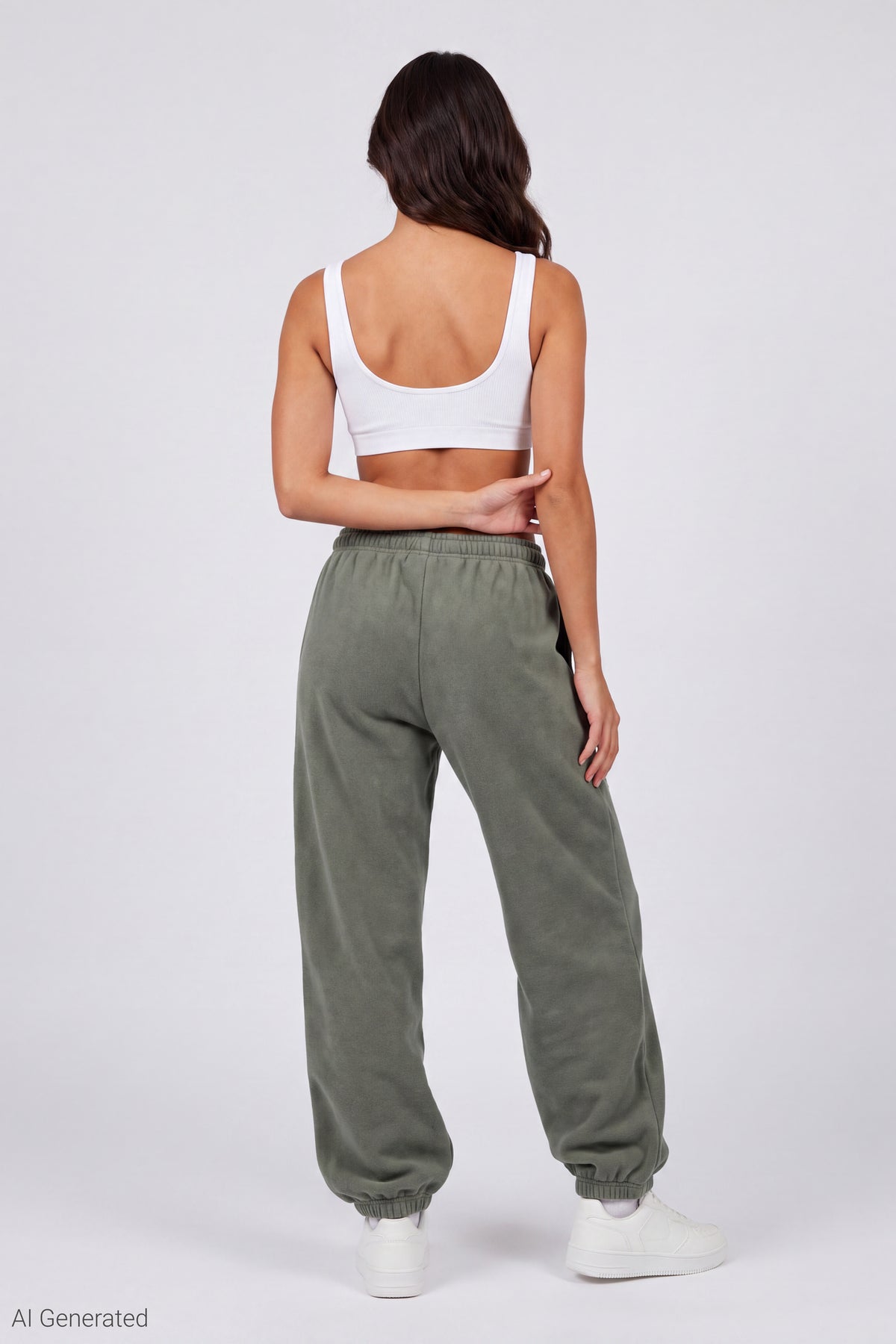 Alt View 3. Fleece Boyfriend Jogger - Green