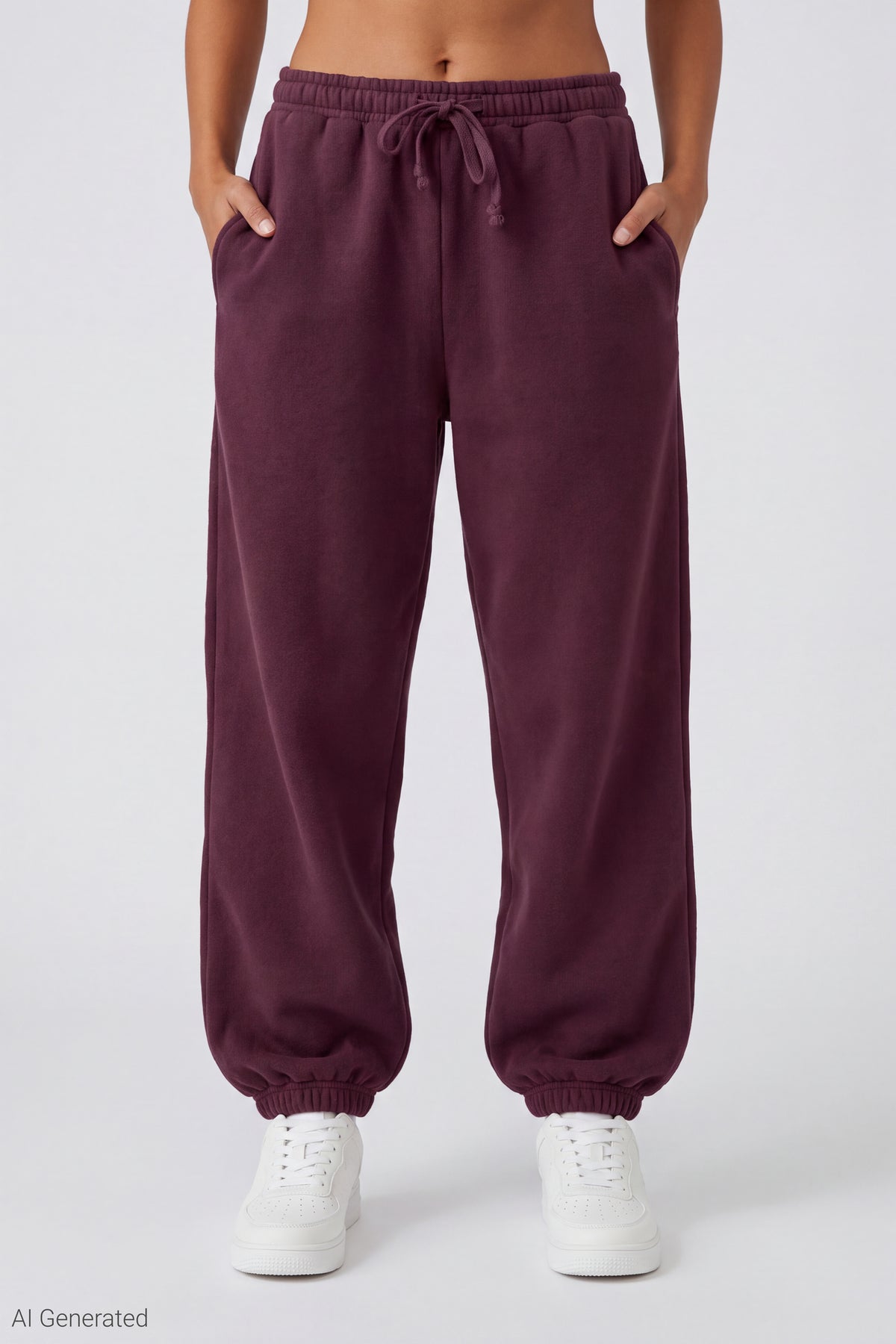 Alt View 2. Fleece Boyfriend Jogger - Dark Purple