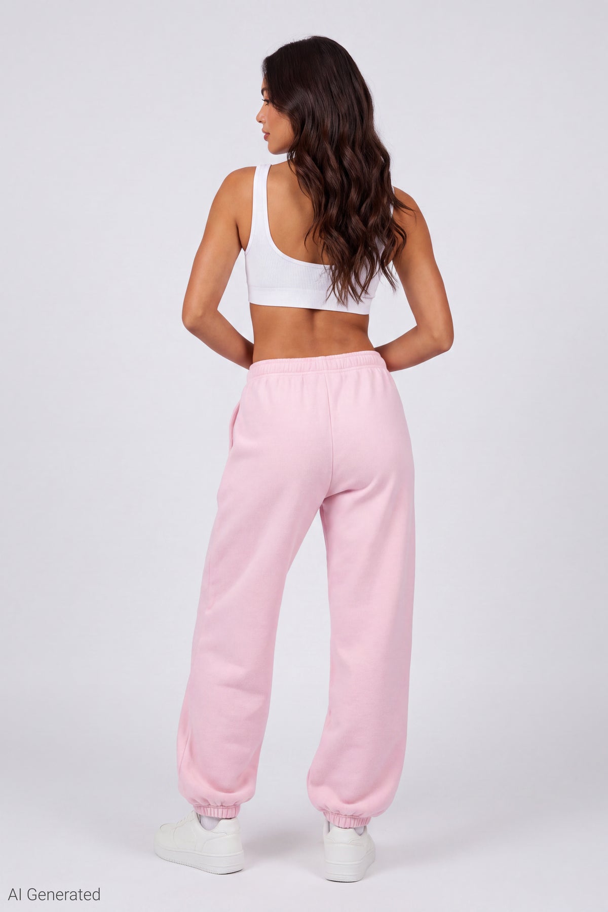 Alt View 3. Fleece Boyfriend Jogger - Light Pink