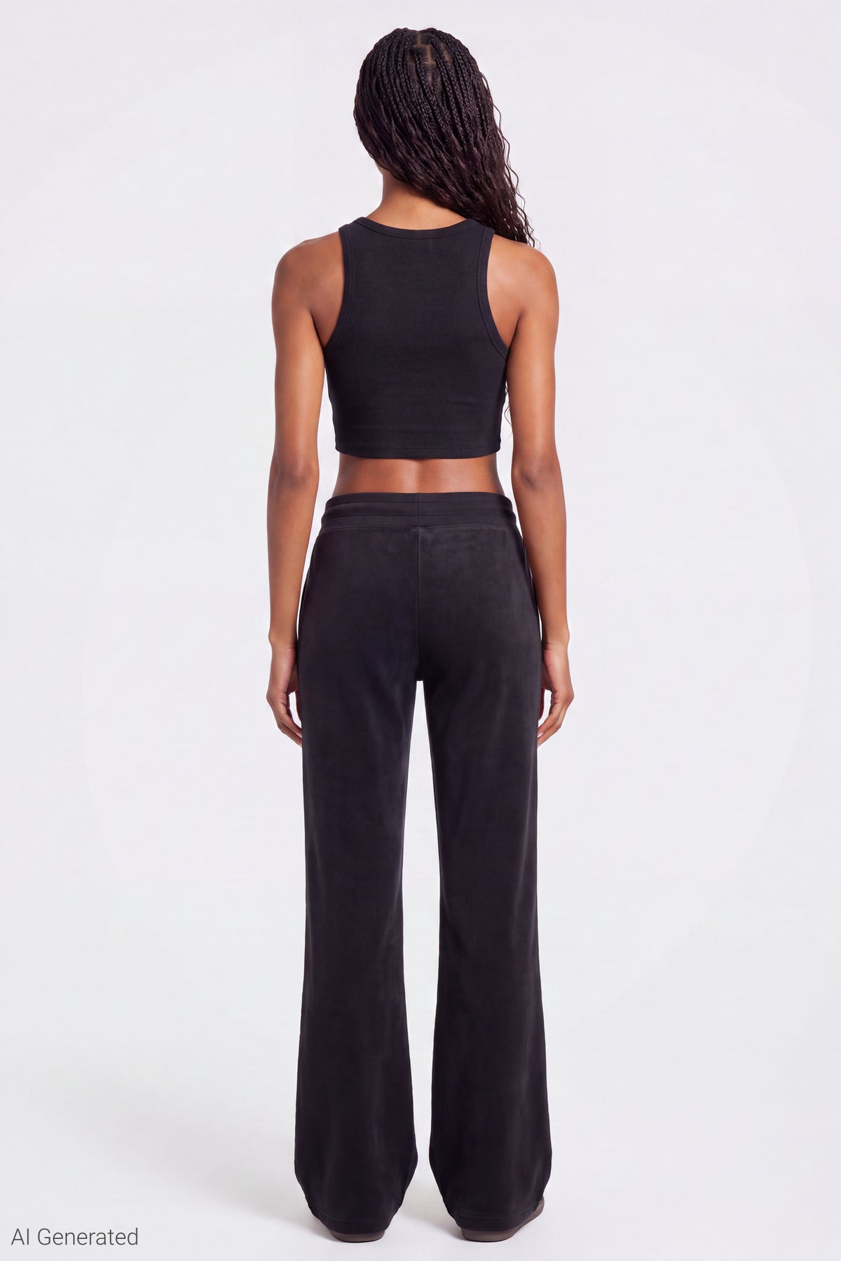 Alt View 2. Fleece Flare Sweatpant - Black