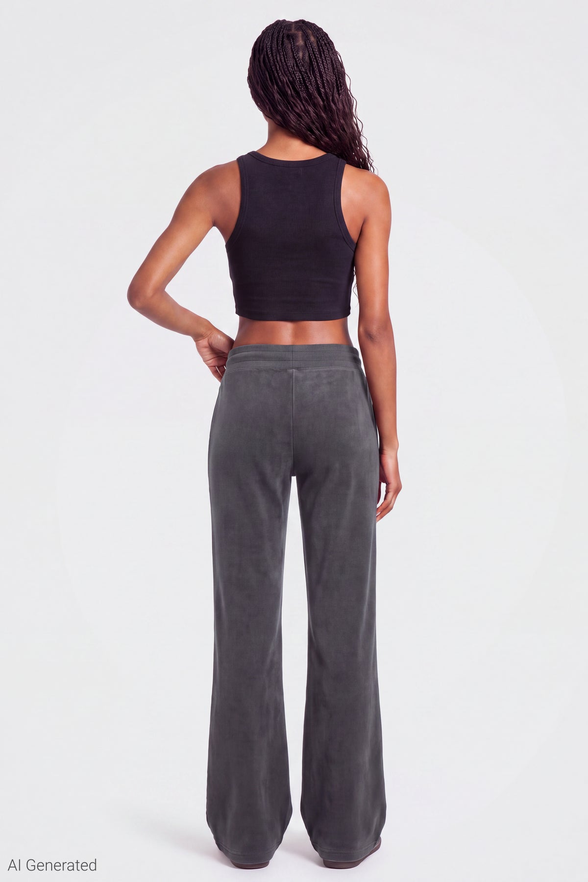 Alt View 2. Fleece Flare Sweatpant - Charcoal