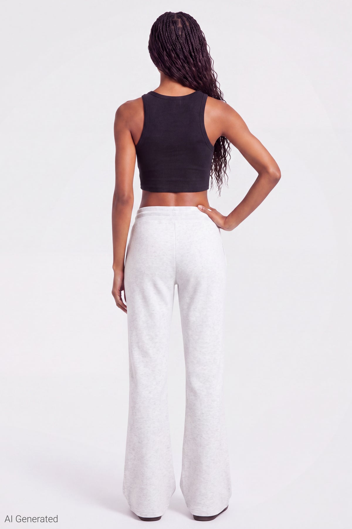 Alt View 2. Fleece Flare Sweatpant - Heather Grey