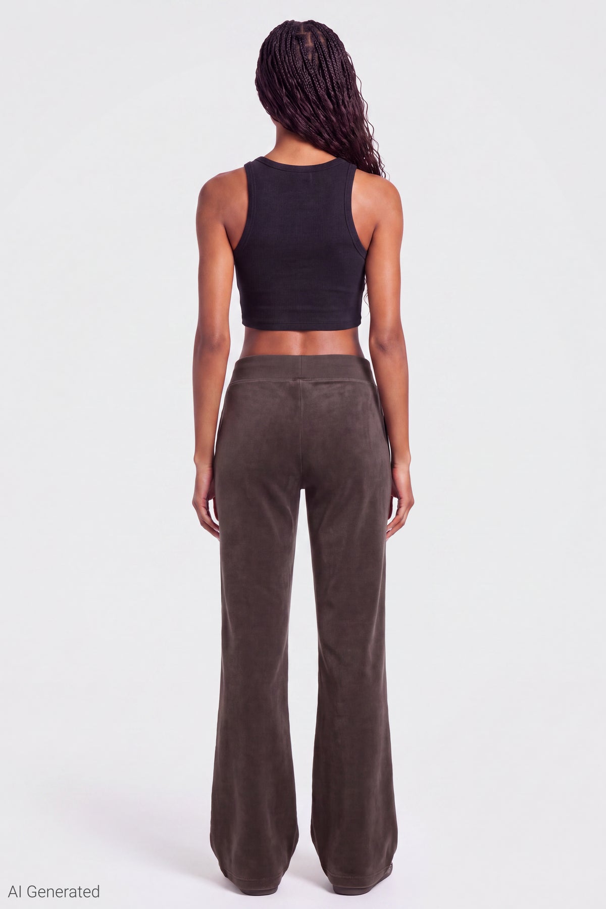 Alt View 2. Fleece Flare Sweatpant - Brown