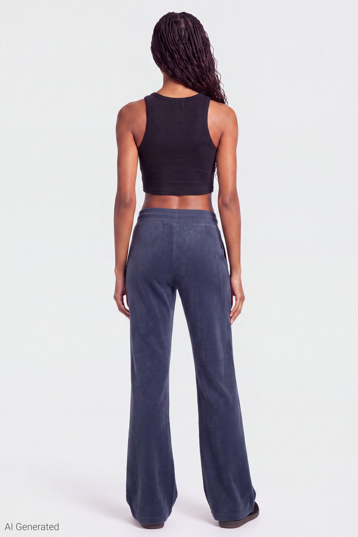 Alt View 2. Fleece Flare Sweatpant - Navy