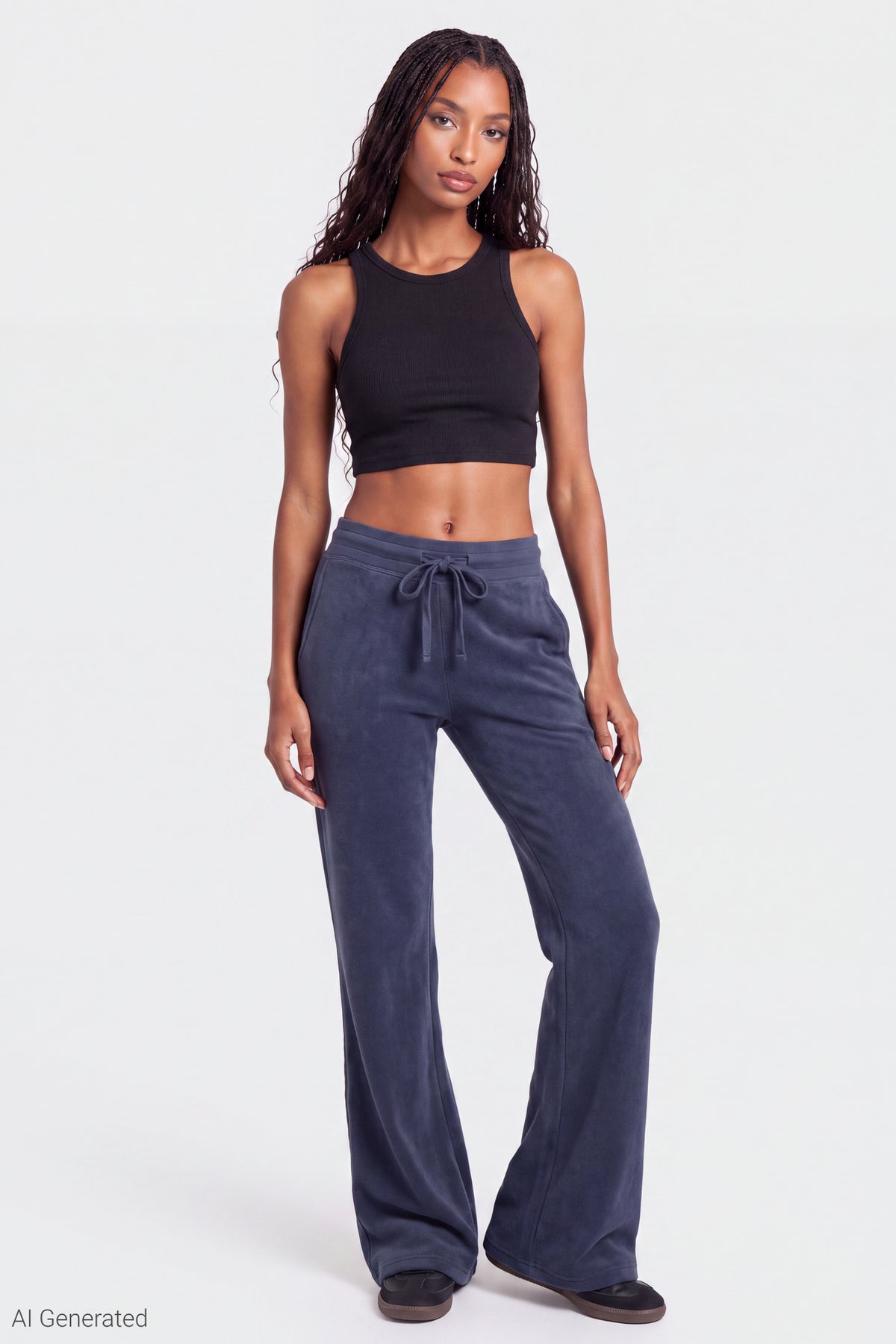 Fleece Flare Sweatpant - Navy