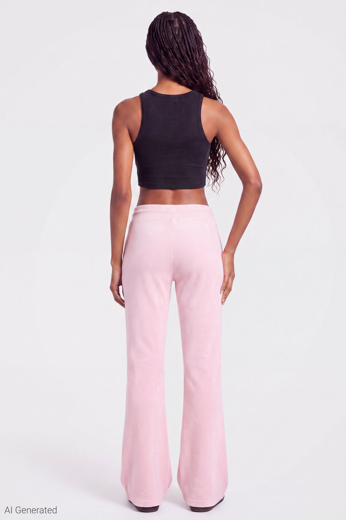 Alt View 2. Fleece Flare Sweatpant - Light Pink