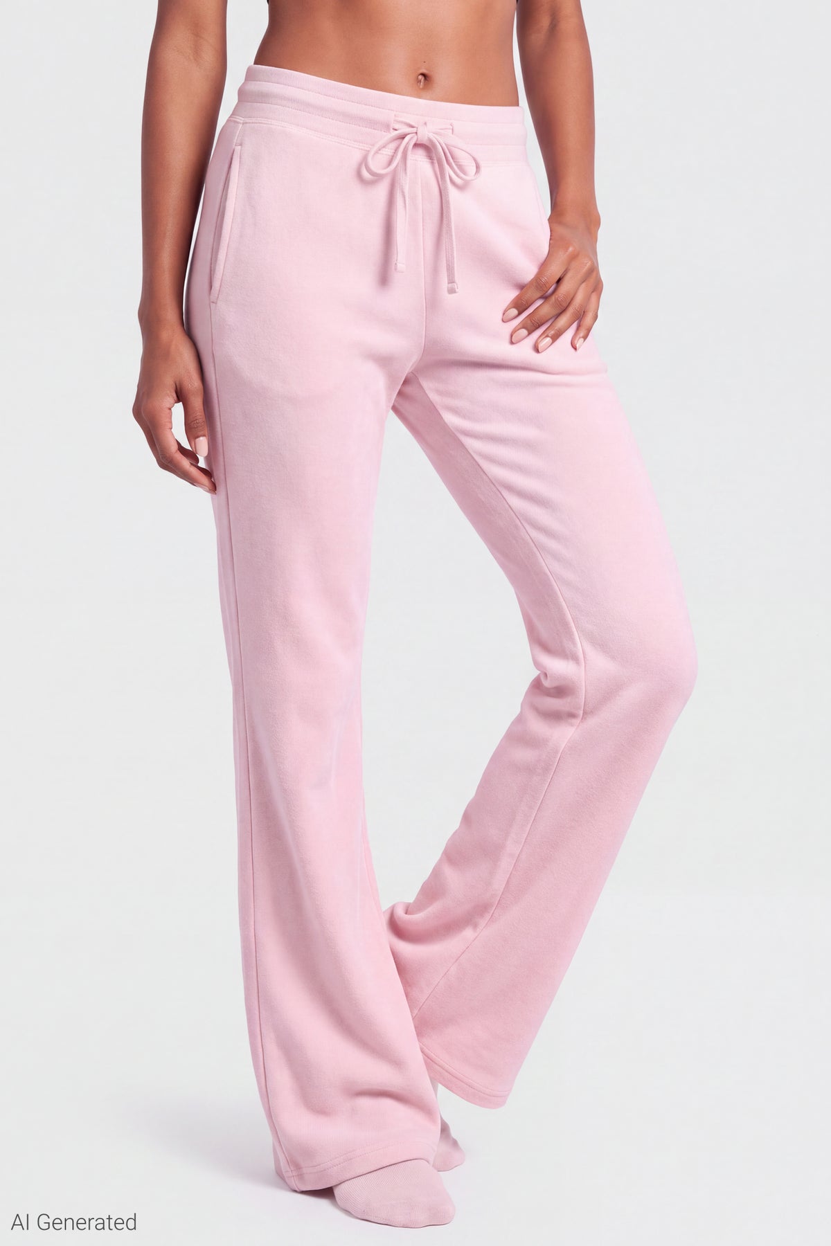 Alt View 3. Fleece Flare Sweatpant - Light Pink