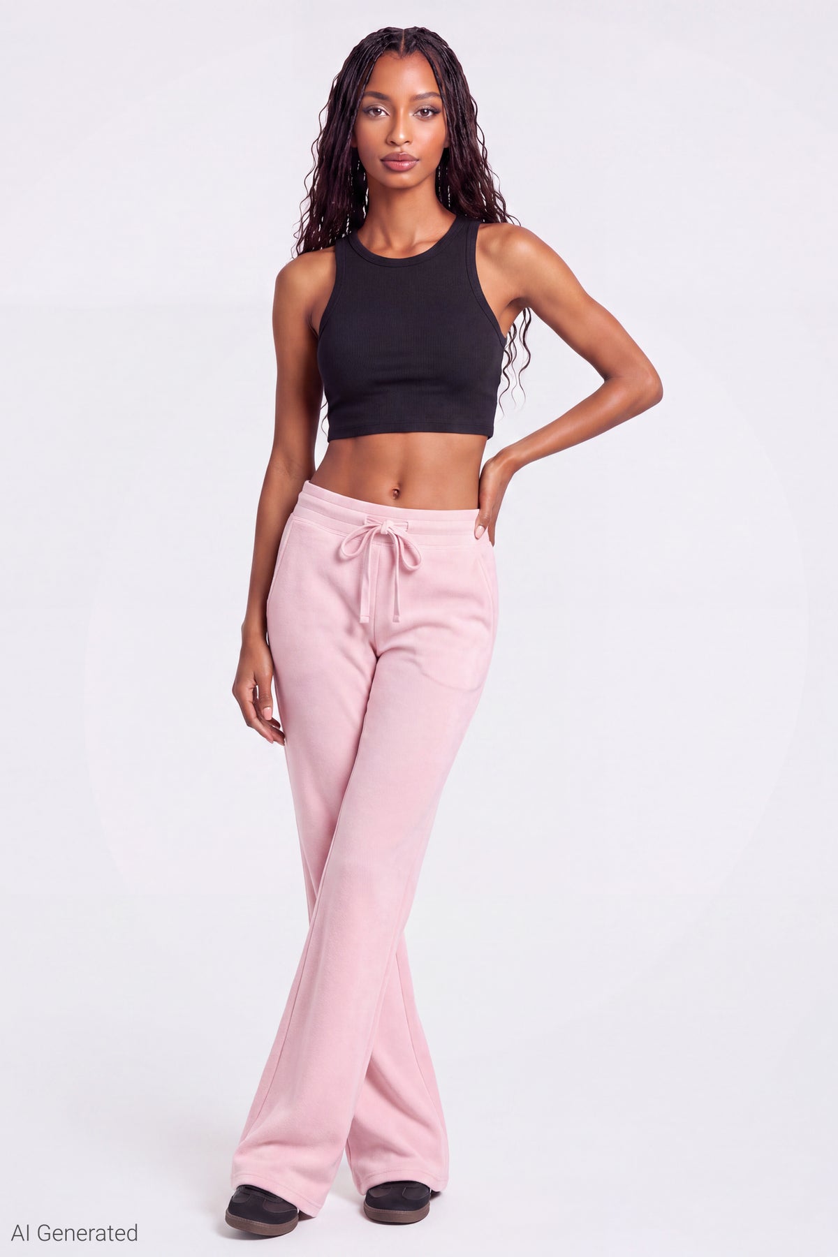 Fleece Flare Sweatpant - Light Pink