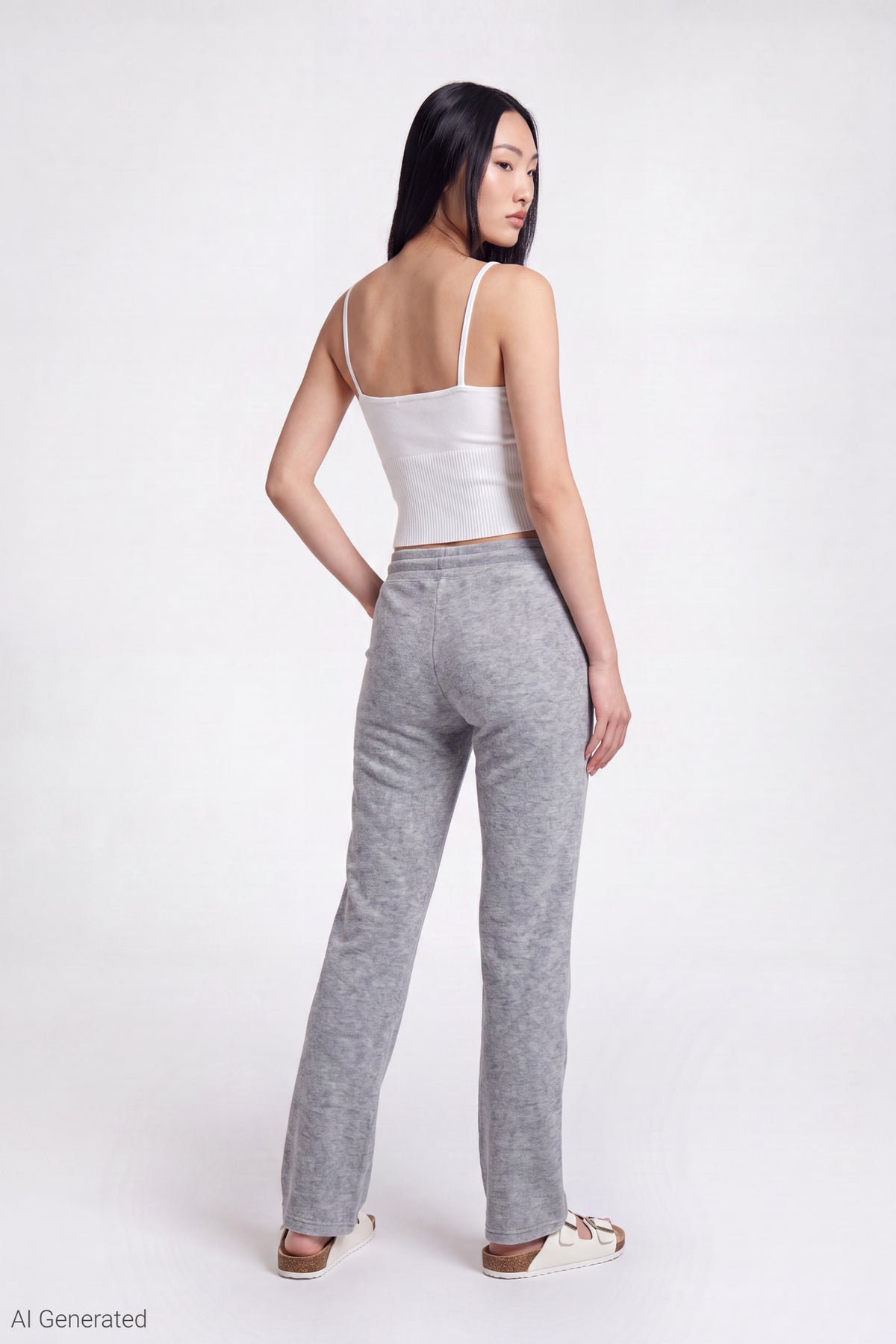 Alt View 2. Fleece Sweatpant - Heather Grey