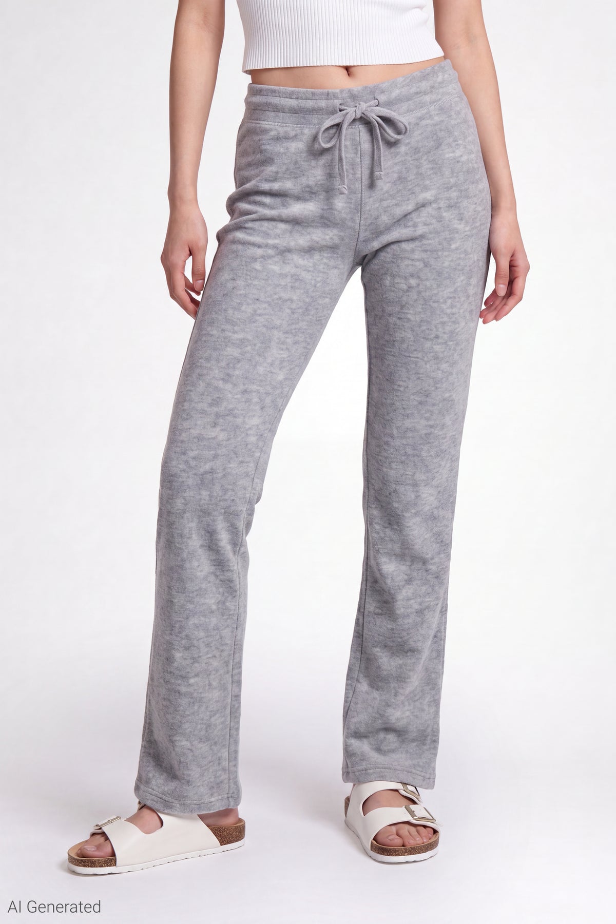 Alt View 3. Fleece Sweatpant - Heather Grey