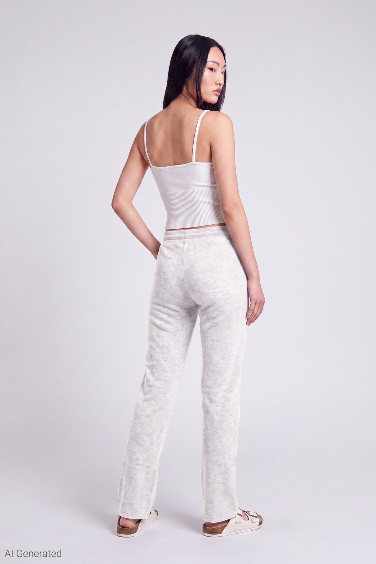 Alt View 2. Fleece Sweatpant - Light Grey