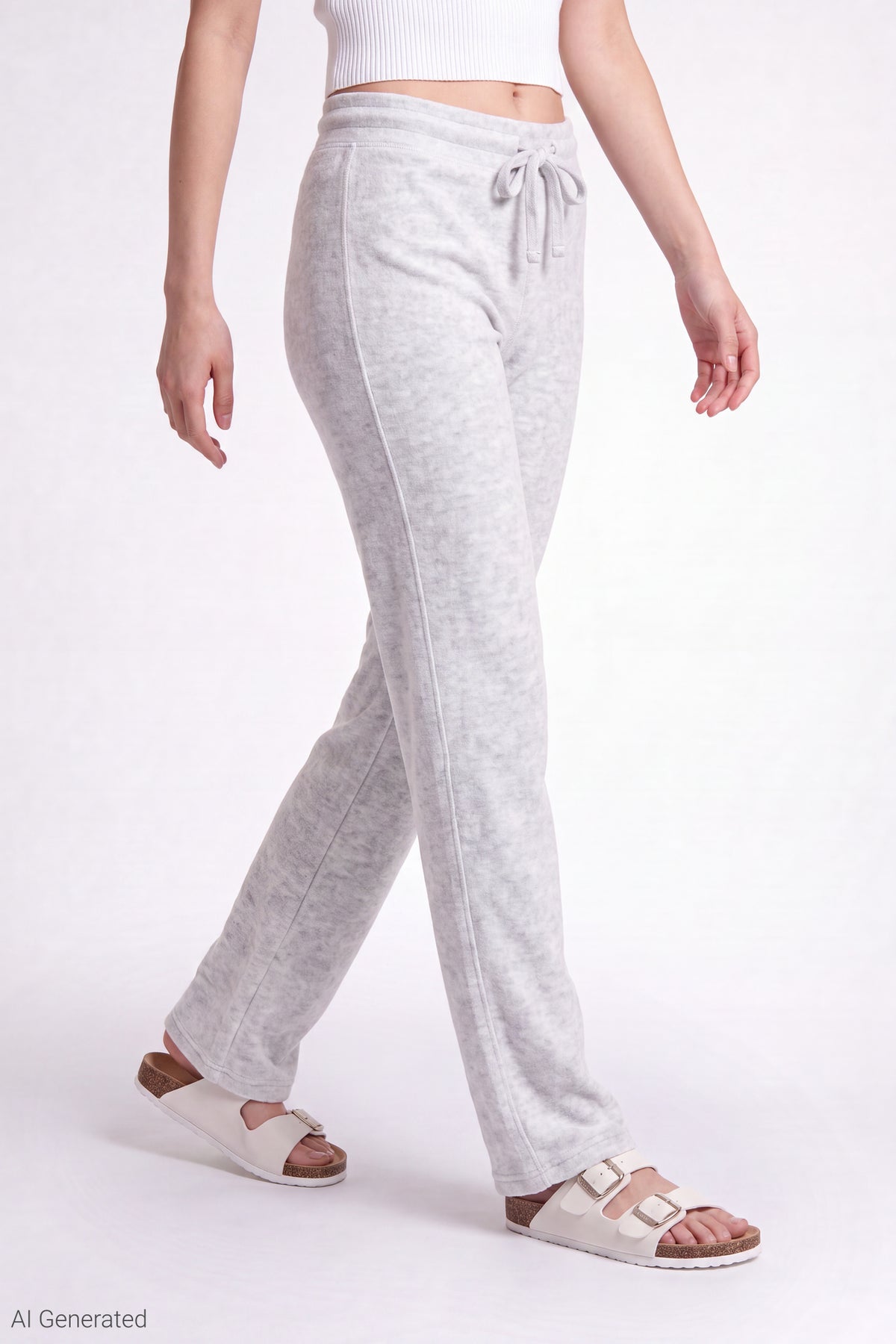 Alt View 3. Fleece Sweatpant - Light Grey