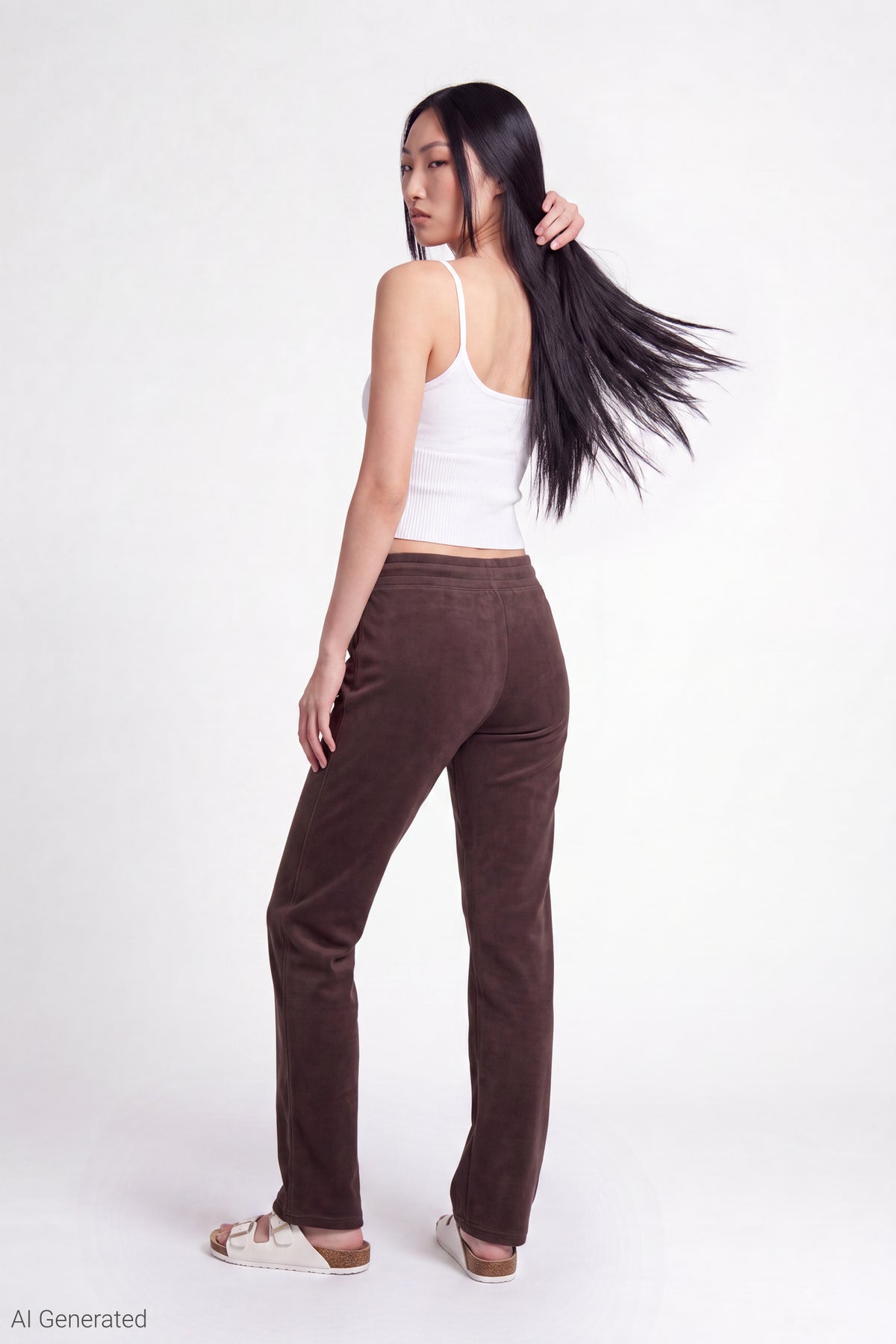 Alt View 2. Fleece Sweatpant - Brown