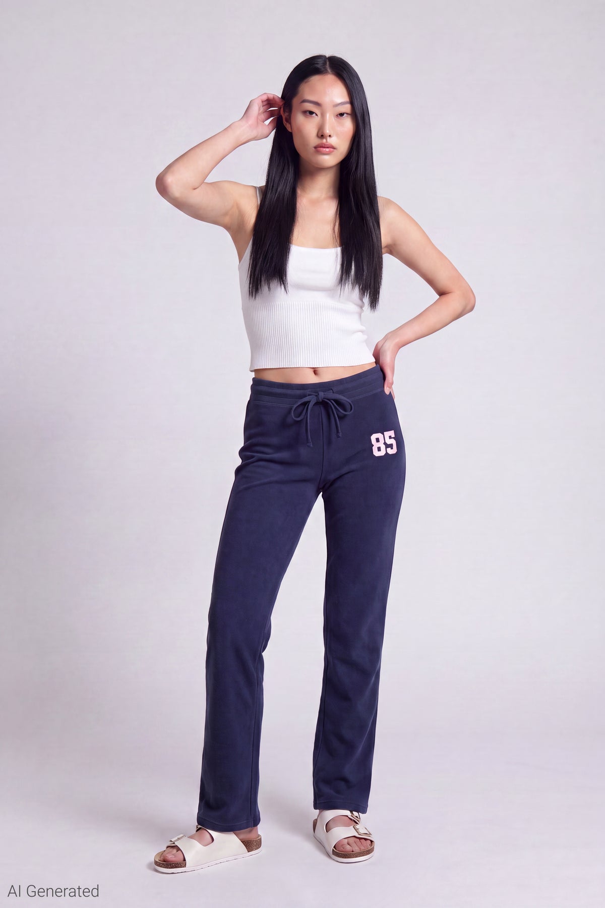 Graphic Fleece Sweatpant - Navy