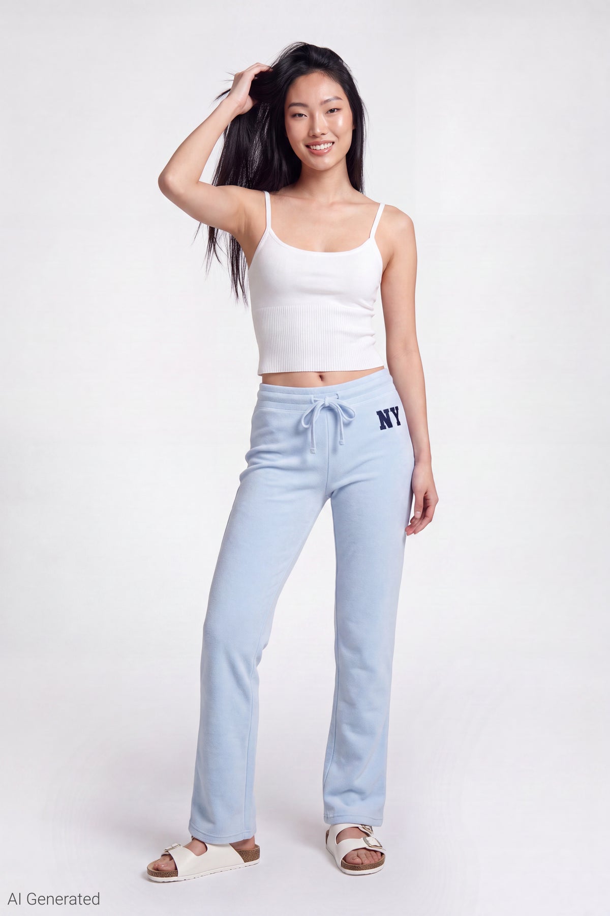 Graphic Fleece Sweatpant - Baby Blue