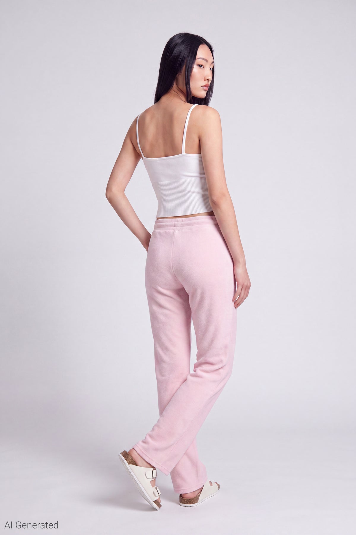 Alt View 2. Graphic Fleece Sweatpant - Pink