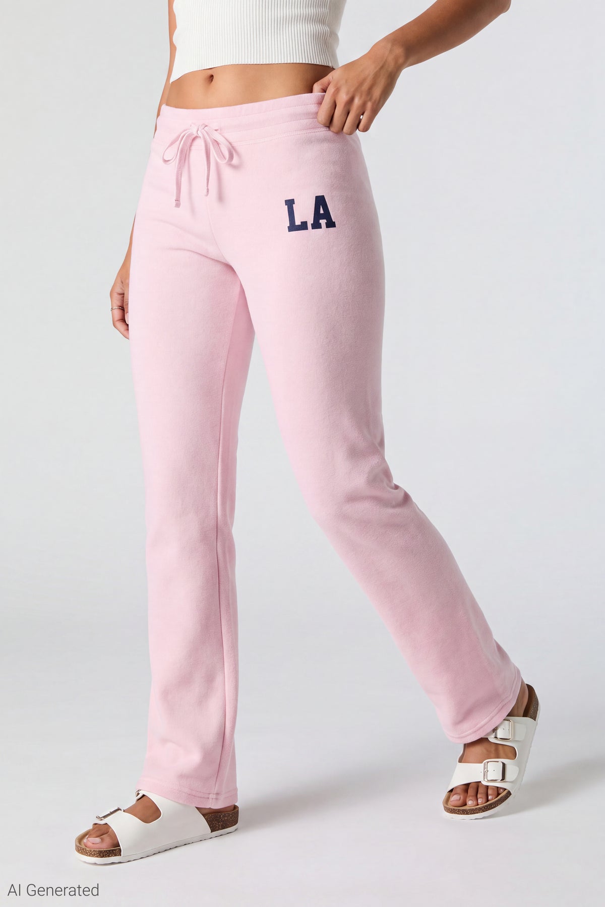 Alt View 3. Graphic Fleece Sweatpant - Pink