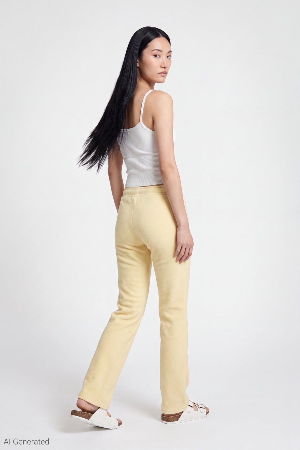 Alt View 2. Fleece Sweatpant - Yellow