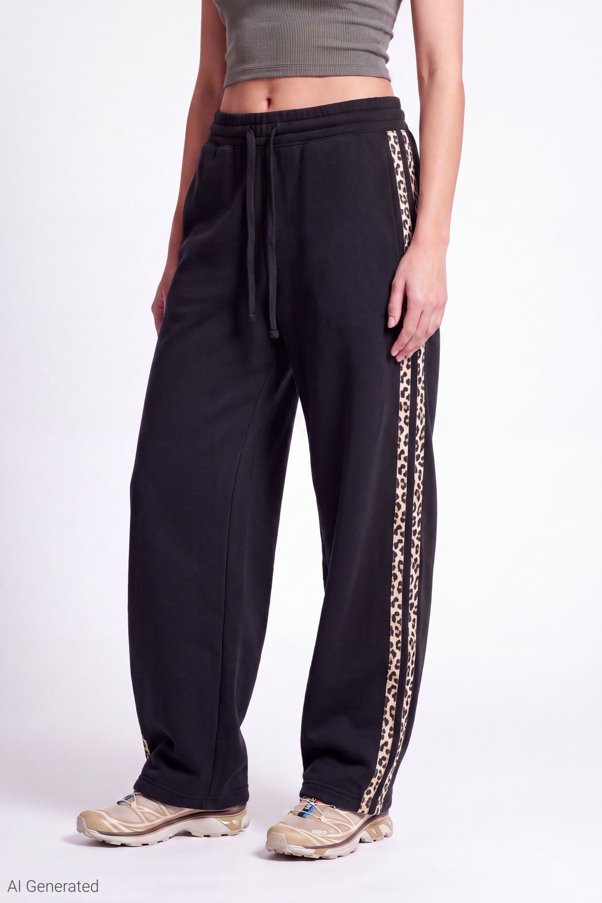 Alt View 3. Fleece Barrel Leg Sweatpant - Black