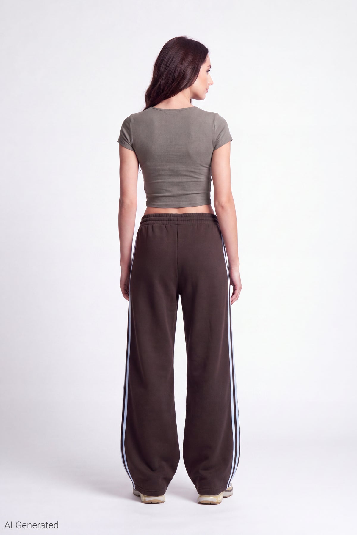 Alt View 2. Fleece Barrel Leg Sweatpant - Brown