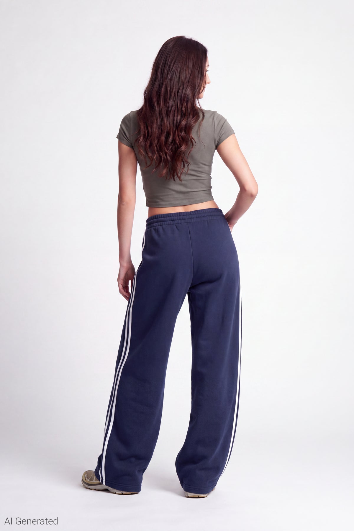 Alt View 2. Fleece Barrel Leg Sweatpant - Dark Blue
