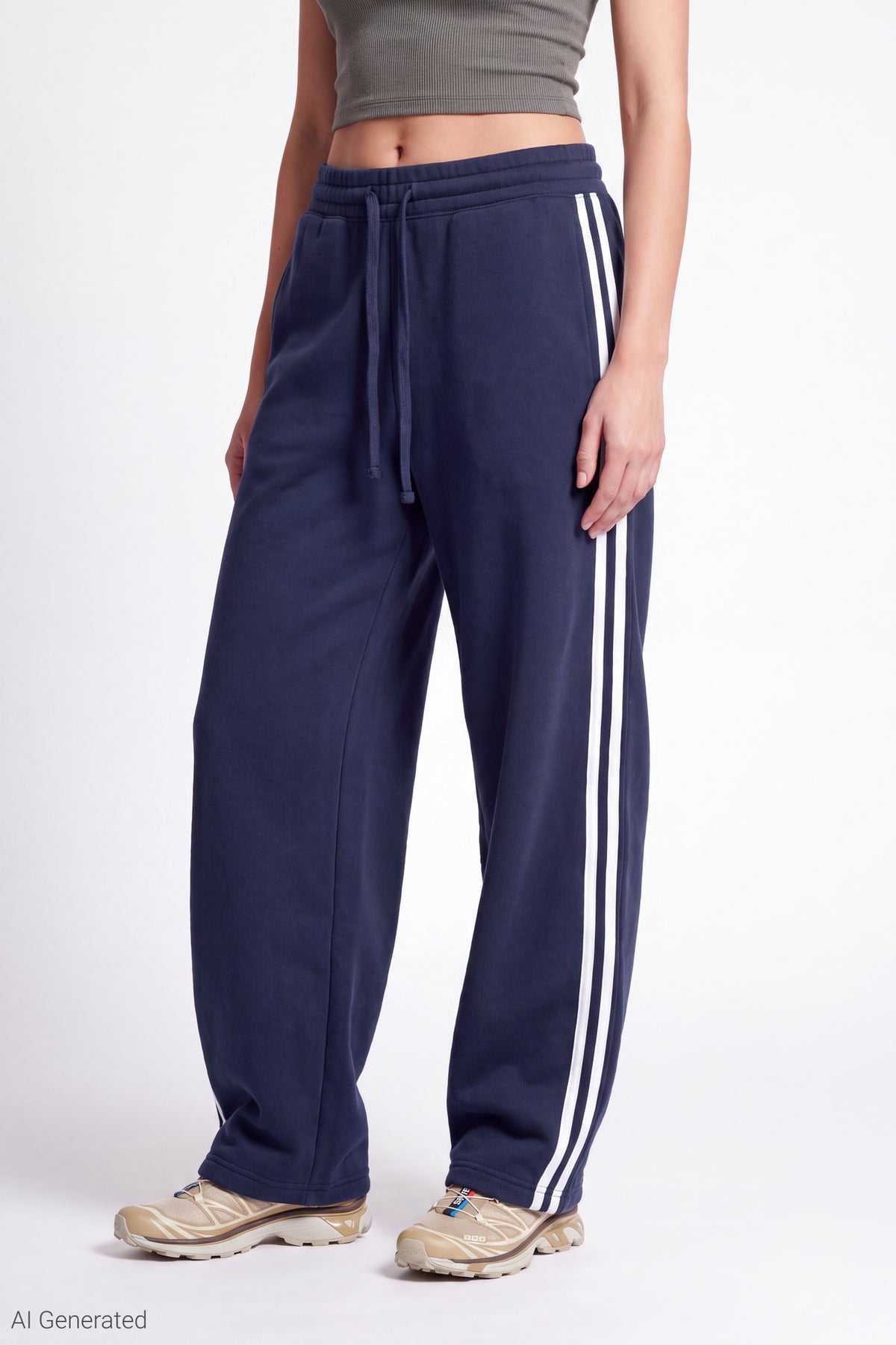 Alt View 3. Fleece Barrel Leg Sweatpant - Dark Blue