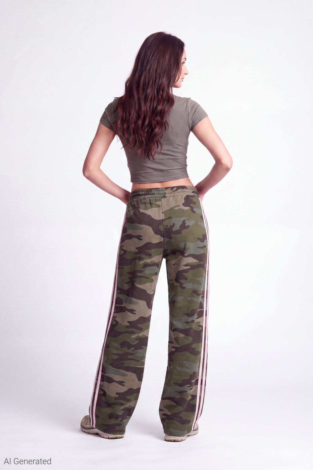 Alt View 2. Fleece Barrel Leg Sweatpant - Camouflage