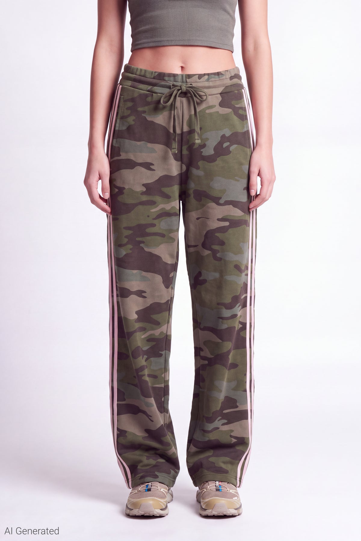 Alt View 3. Fleece Barrel Leg Sweatpant - Camouflage