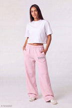 Fleece Graphic Wide Leg Sweatpant