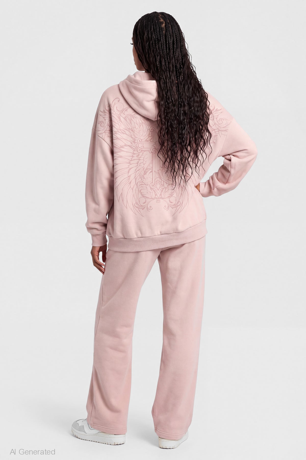 Alt View 2. Graphic Wide Leg Jogger - Cream