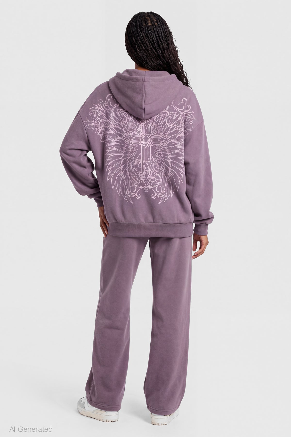 Alt View 2. Graphic Wide Leg Jogger - Purple