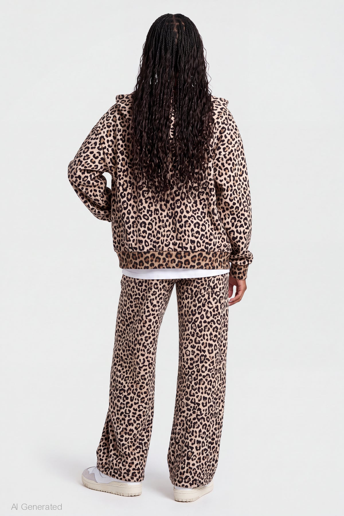 Alt View 2. Graphic Wide Leg Jogger - Leopard
