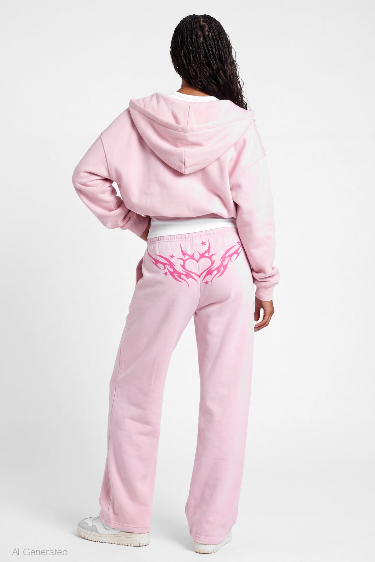 Alt View 2. Graphic Wide Leg Jogger - Pink