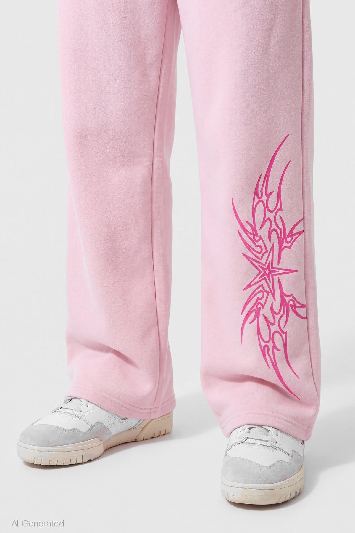 Alt View 4. Graphic Wide Leg Jogger - Pink