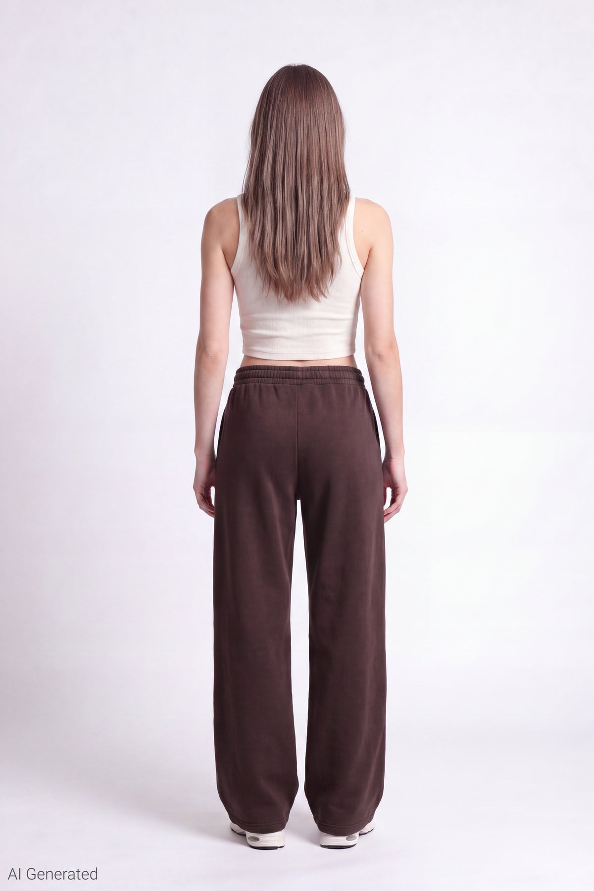 Alt View 2. Fleece Wide Leg Sweatpant - Brown