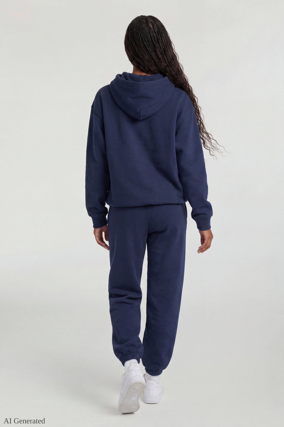 Alt View 3. Fleece Graphic Jogger - Navy