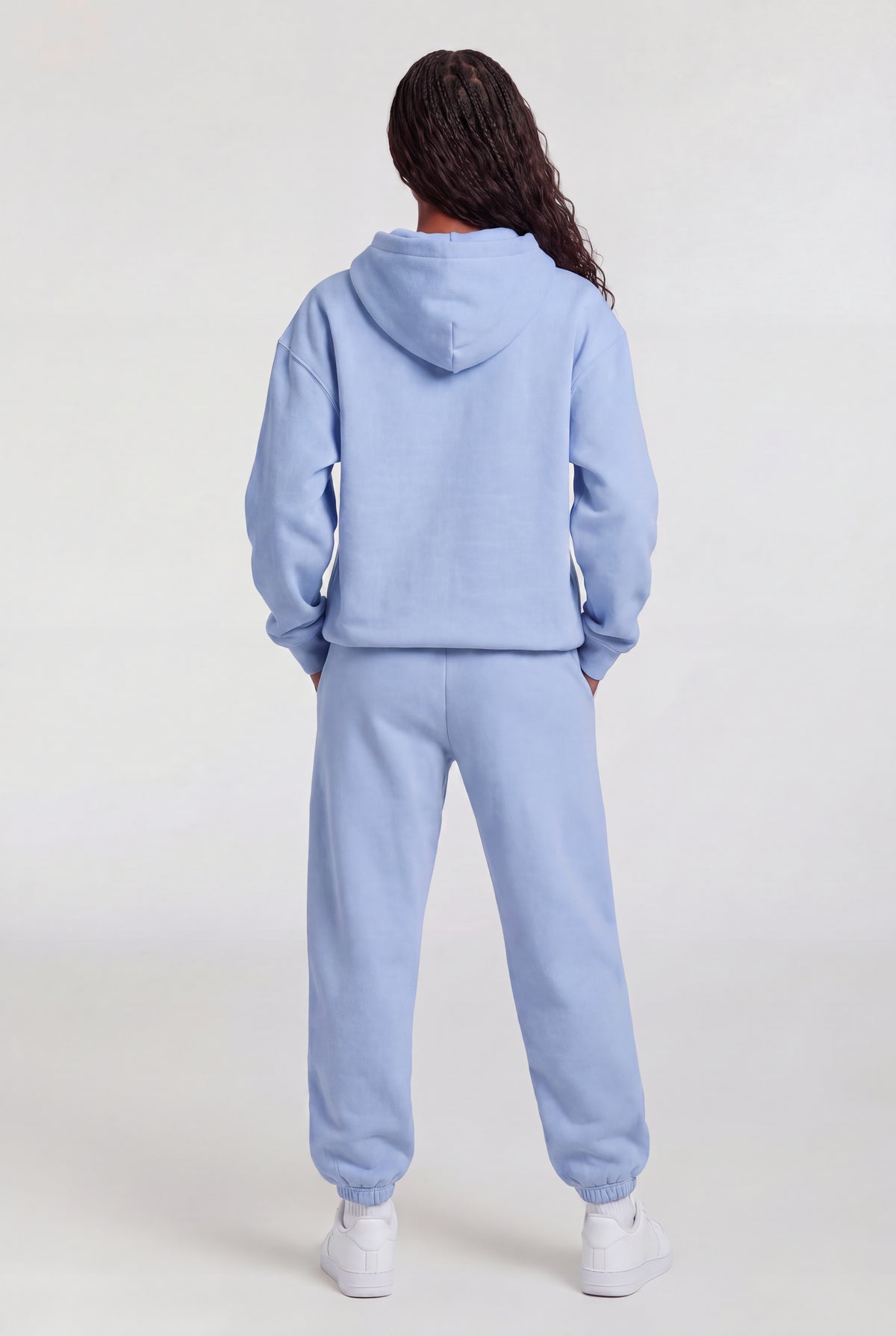 Alt View 2. Fleece Graphic Jogger - Baby Blue