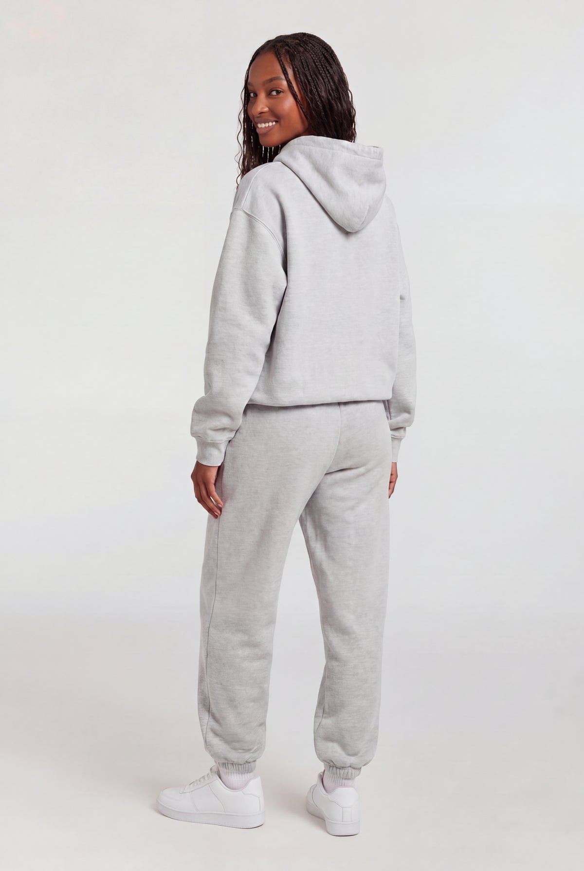 Alt View 2. Fleece Graphic Jogger - Light Grey