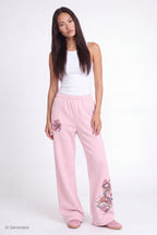 Fleece Graphic Wide Leg Sweatpant