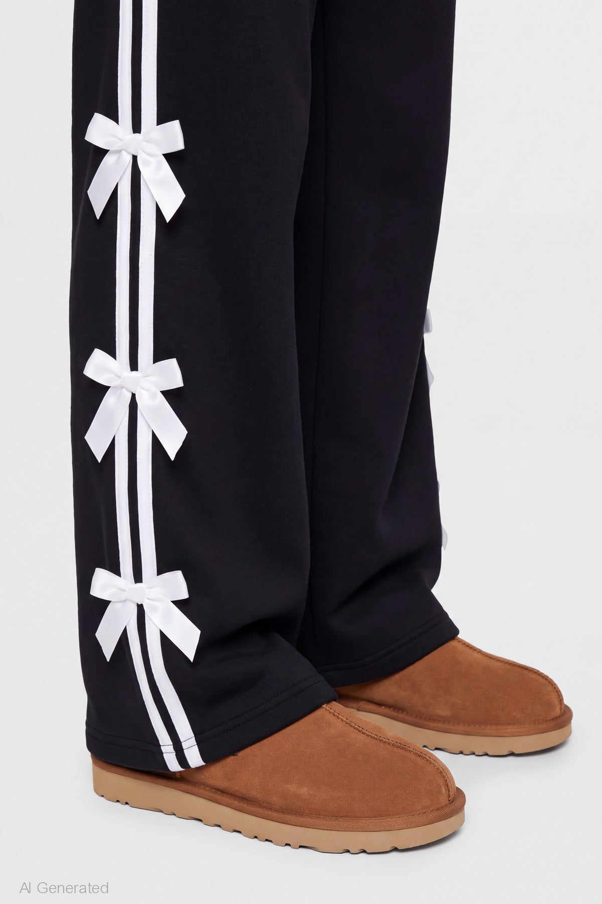 Alt View 4. Bow Trim Sweatpant - Black