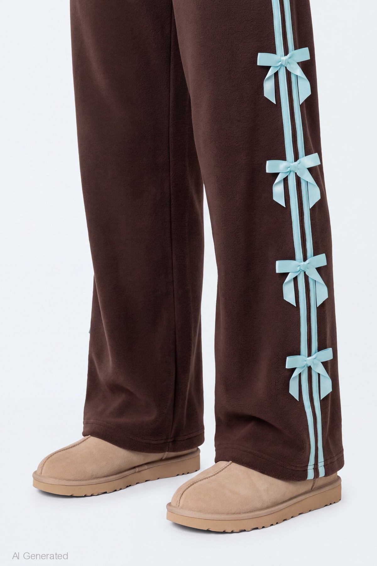 Alt View 4. Bow Trim Sweatpant - Brown