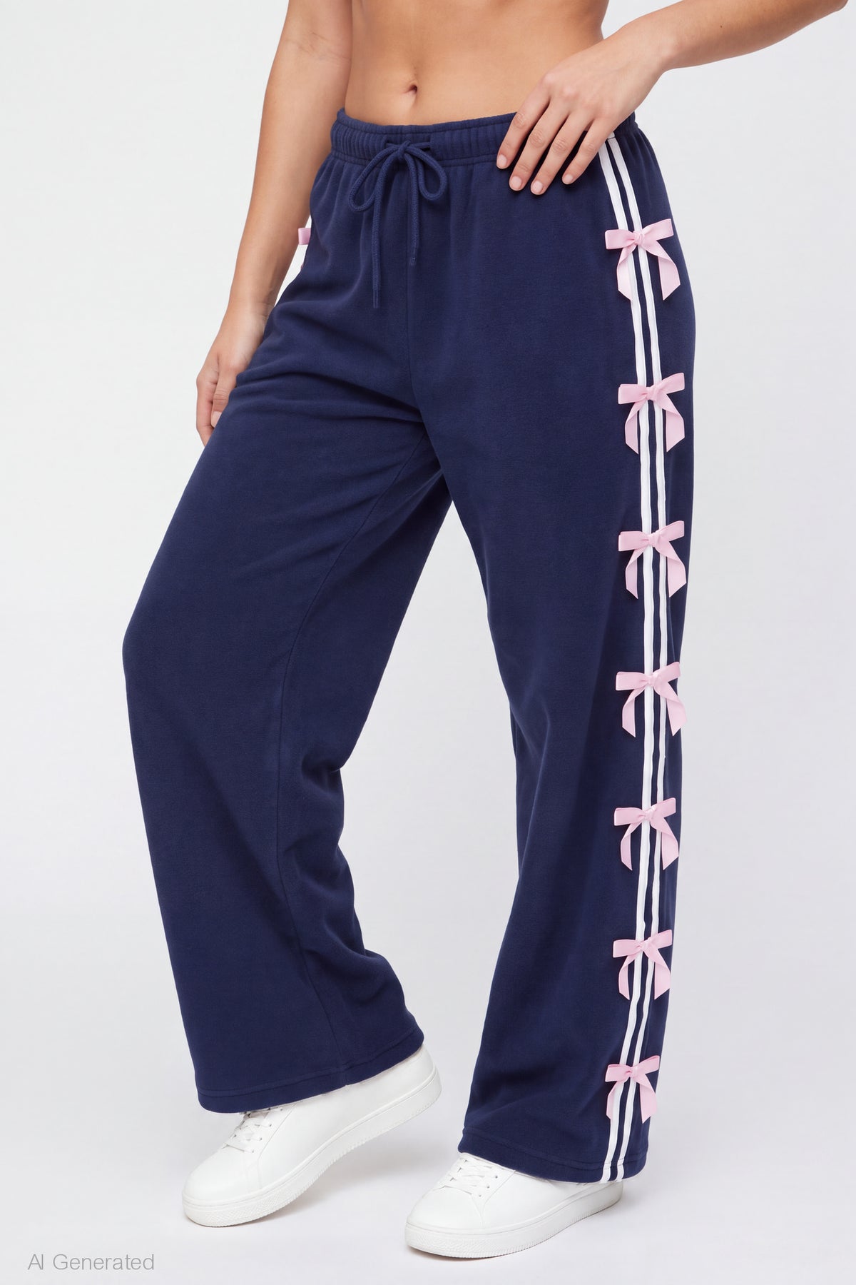 Alt View 3. Bow Trim Sweatpant - Navy