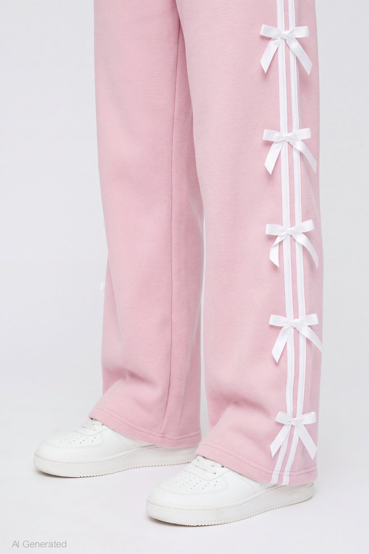 Alt View 4. Bow Trim Sweatpant - Light Pink