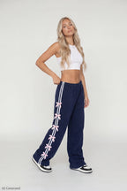 Fleece 3D Bow Wide Leg Sweatpant