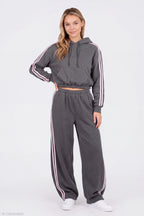 Striped Trim Barrel Leg Jogger