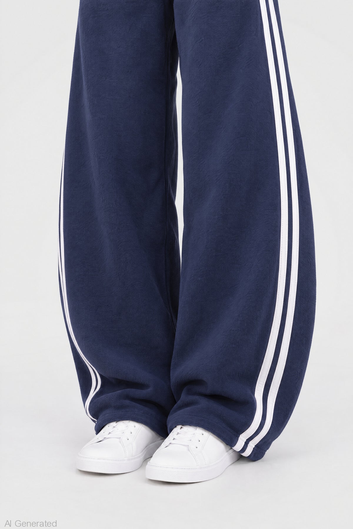 Alt View 4. Striped Trim Barrel Leg Jogger - Dark Blue